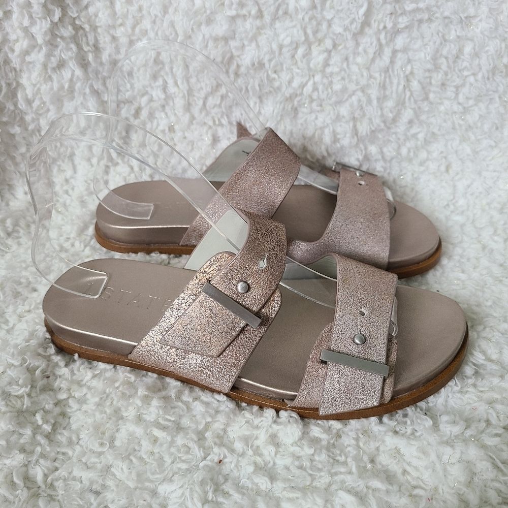 1. State Ocel Rose Gold Metalic Leather Sandals sz 7‎